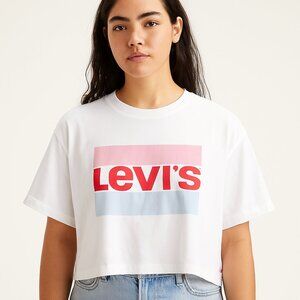 Levi's Cropped White Crewneck Tee
